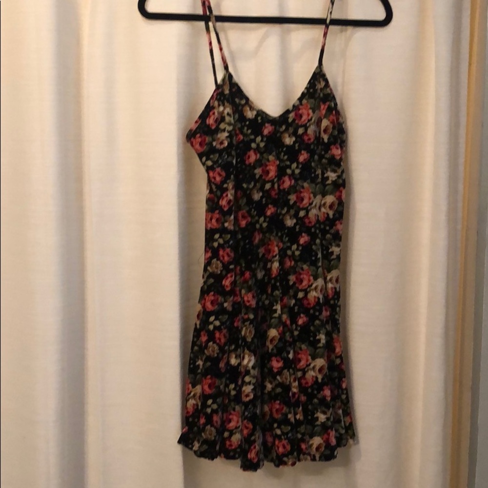 Suede floral dress